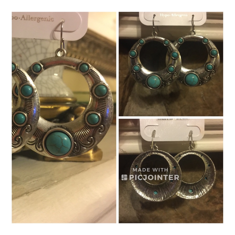 Charming Charlie Turquoise/Silver Earrings